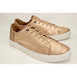 Toms Rose Womens US 9 Gold Metallic Leather Lenox Sneakers Shoes Style 10011309